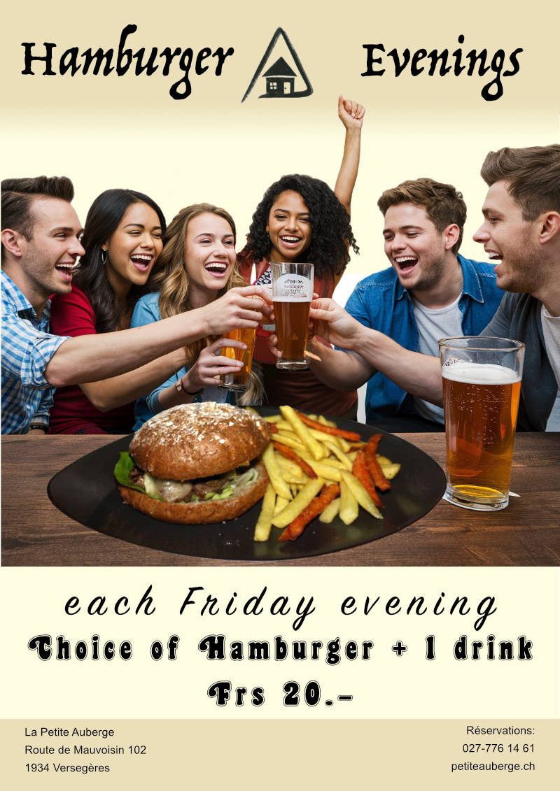  burger night for Frs 20