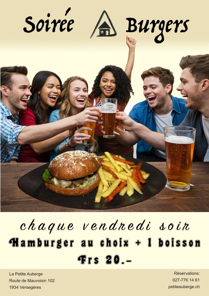 soirée burger à Frs 20